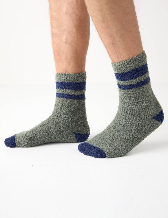 Lot de 2 paires de chaussettes en maille polaire (kaki / marine) Lot de 2 paires de chaussettes en maille polaire (kaki / marine)